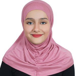 Girls Instant Hijab Cotton One piece Amira Head Scarf Cotton